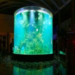 cina kustom murah super besar putaran kaca akuarium PMMA silinder jelas tangki ikan akrilik